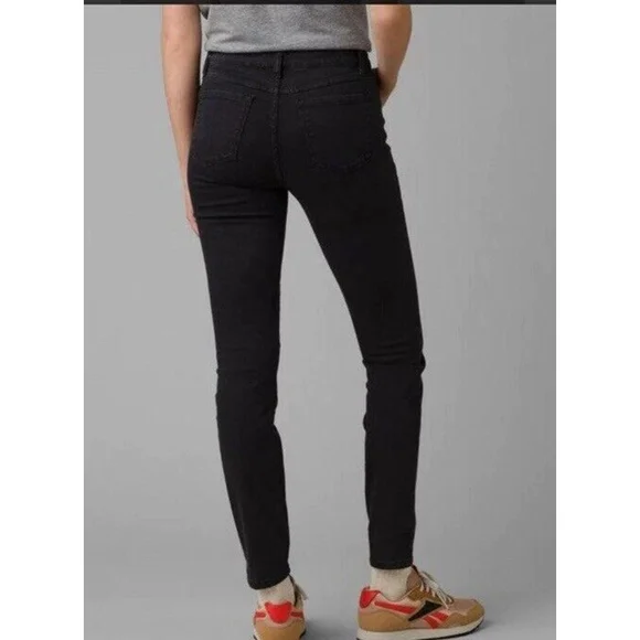 PrAna Sienna Jeans Fitted Stretch Denim Onyx Women SZ 0 - Picture 2 of 3